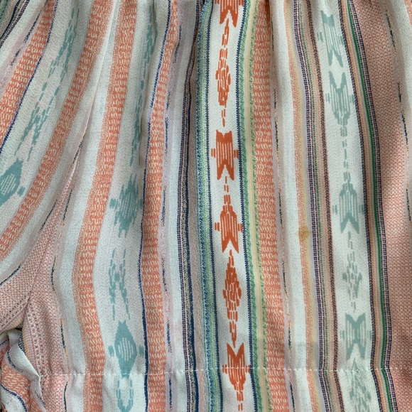 BCBGMAXAZRIA Pink Tribal Striped Sheer Shorts - Picture 3 of 5